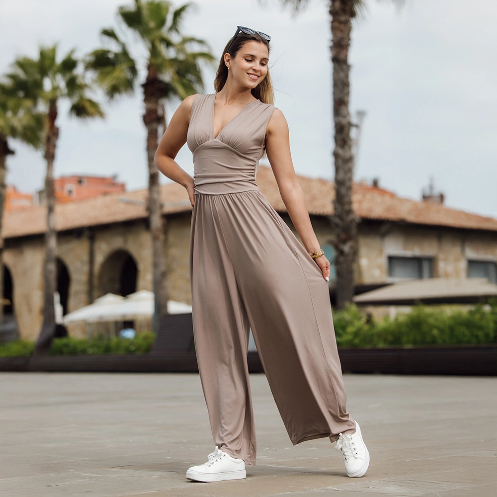 Langer Jumpsuit Khaki