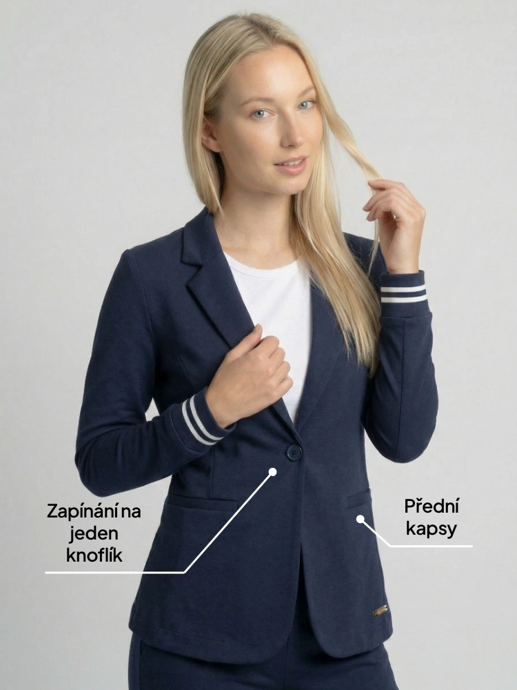 OfficeSport Cuff Blazer Navy