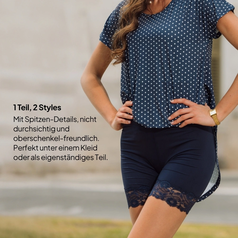 Bikers with Lace Navy