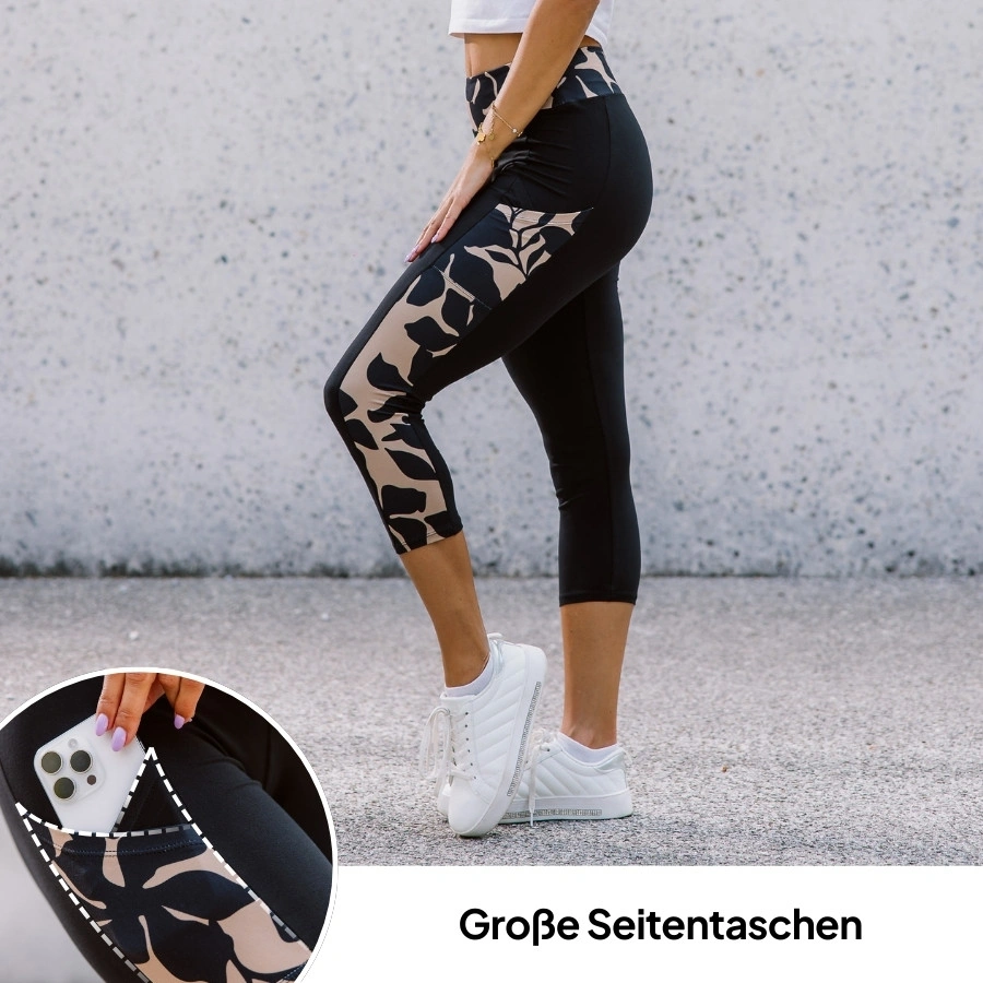 Capri-Leggings mit Taschen Ecre