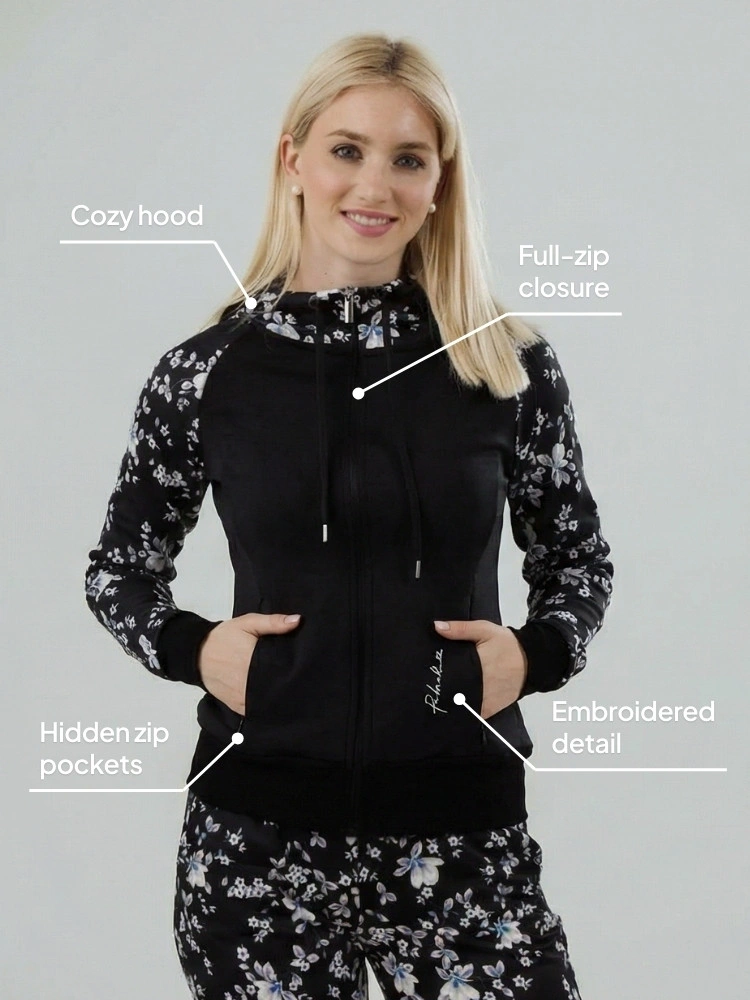 Hoodie s punim patentnim zatvaračem Midnight
