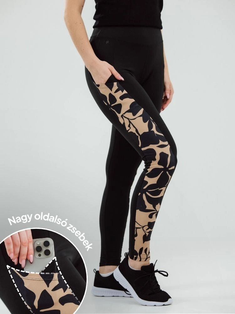 Zsebes leggings Ecre