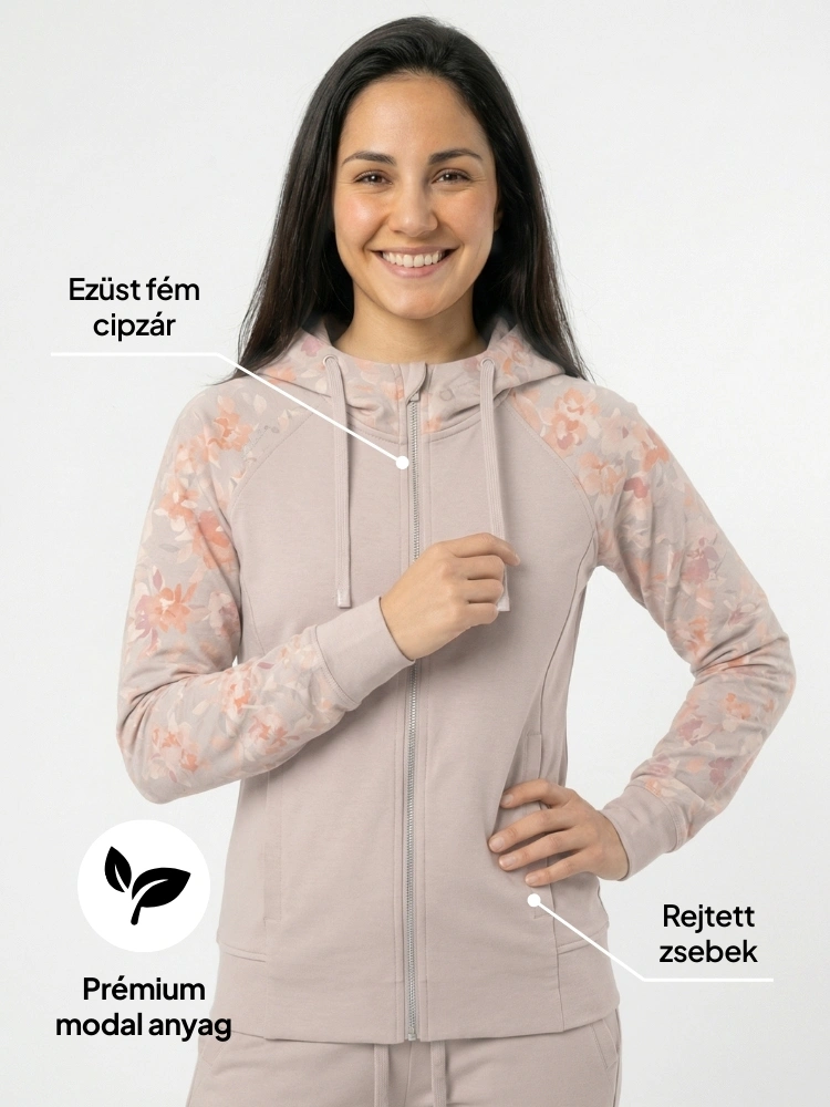 Modal karcsúsított kapucnis pulóver activa Poeme