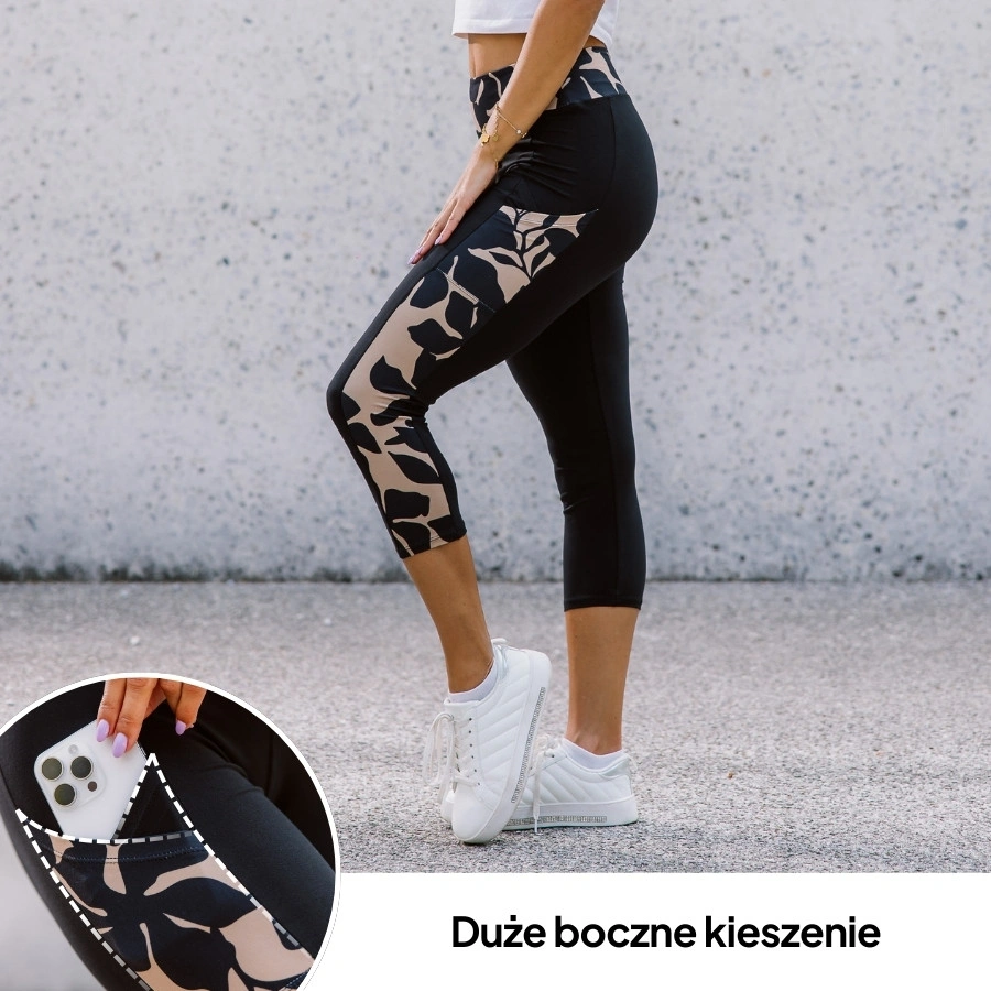 Legginsy Capri z Kieszeniami Ecre