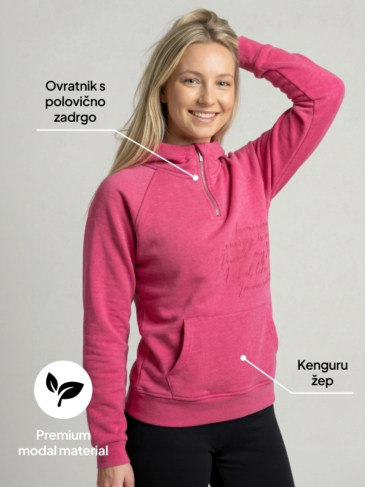 Modal Hoodie Anya Hot Pink