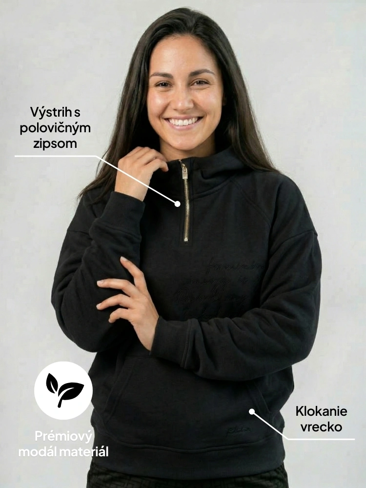 Modal mikina s polovičným zipsom Anya Etna