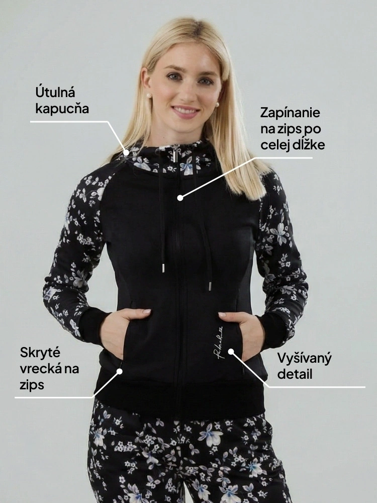 Mikina s celým zipsom Midnight