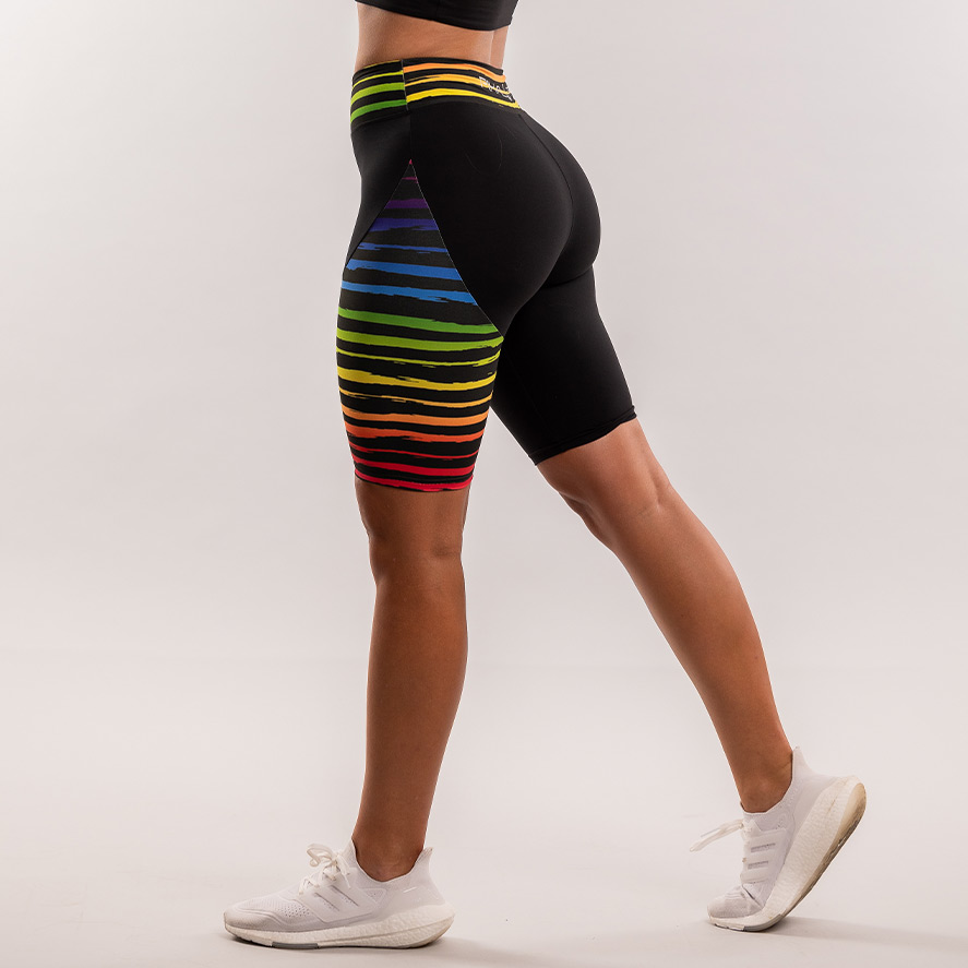 rainbow biker shorts